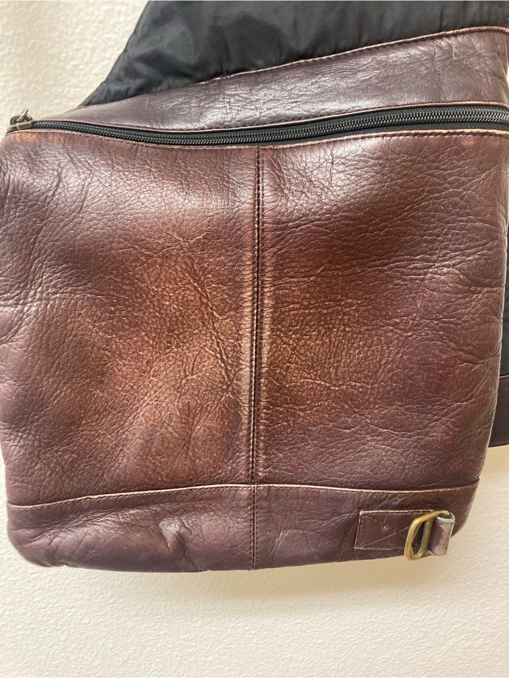 RALPH LAUREN Vintage Brown Leather Sling Messenger Bag - Picture 6 of 11